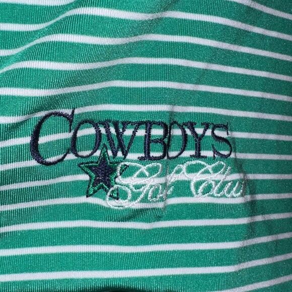 Ralph Lauren RLX Golf Green Striped Polo Cowboys Golf Club Logo Size L - Picture 4 of 6